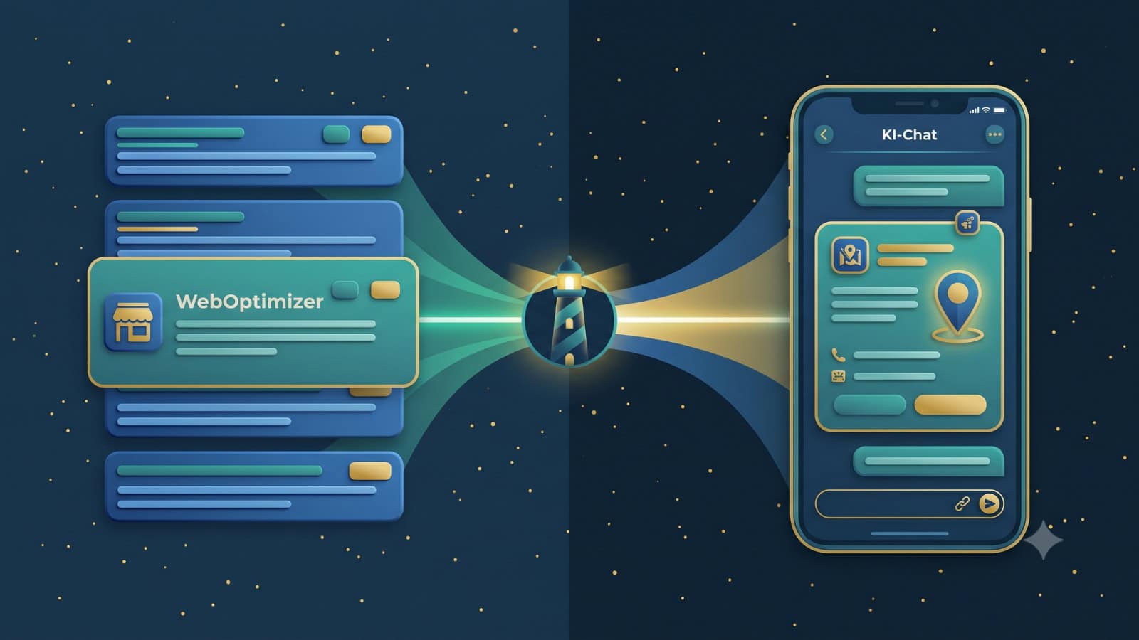 Lokaler Dienstleister wird in der KI-Suche auf dem Smartphone empfohlen – Generative Engine Optimization