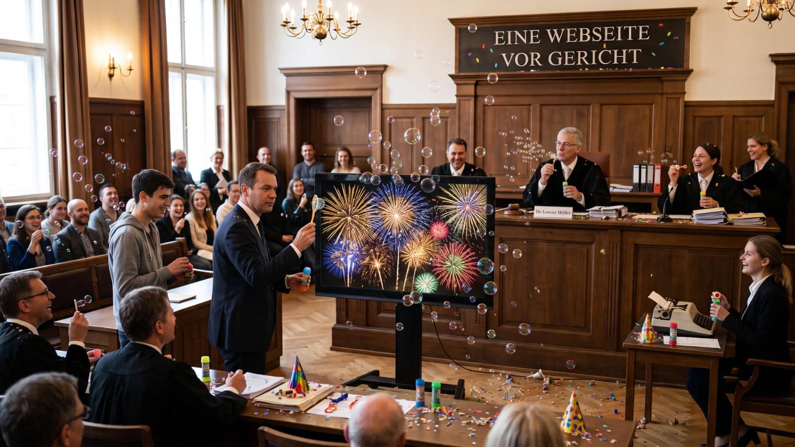 Die Webseite feiert mit dem Gericht.
